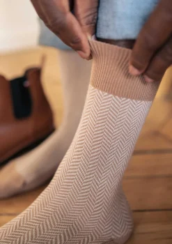 Montlimart CHAUSSETTES CHEVRON MARRON/GRIS CLAIR Marron/GrisClair Cheap