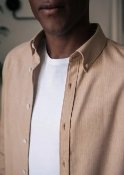 Montlimart CHEMISE CENTRE-VILLE CHEVRONS OCRE ChevronsOcre Sale