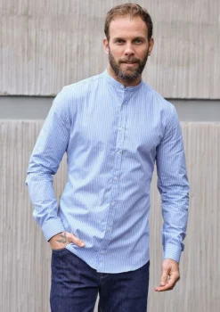 Montlimart CHEMISE SAINT PIERRE BLEU CIEL RAYURES BleuCielRayures Shop