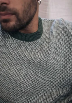 Montlimart PULL ALENTOUR Kaki/Ecru/Gris Flash Sale