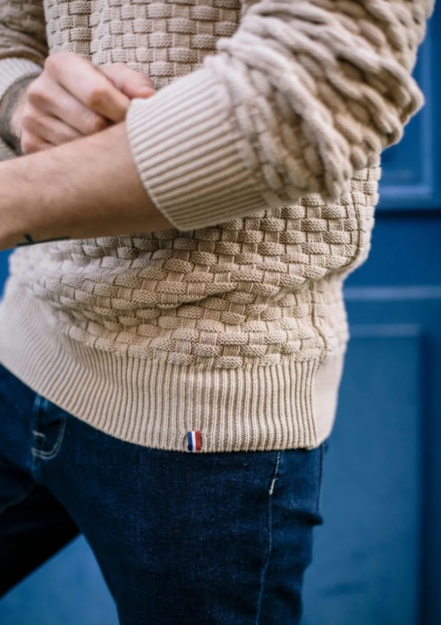 Montlimart PULL DAMIER Beige New