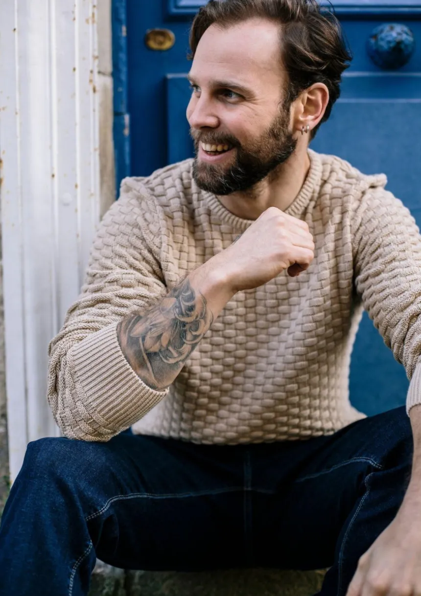 Montlimart PULL DAMIER Beige New