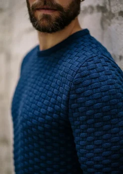 Montlimart PULL DAMIER BLEU FONCE BleuFonce Fashion