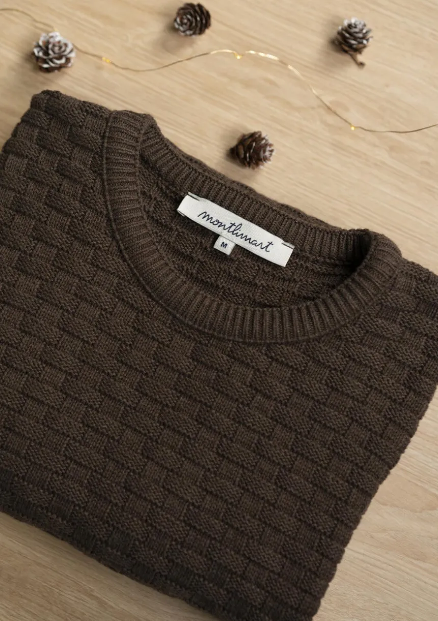 Montlimart PULL DAMIER Marron Flash Sale