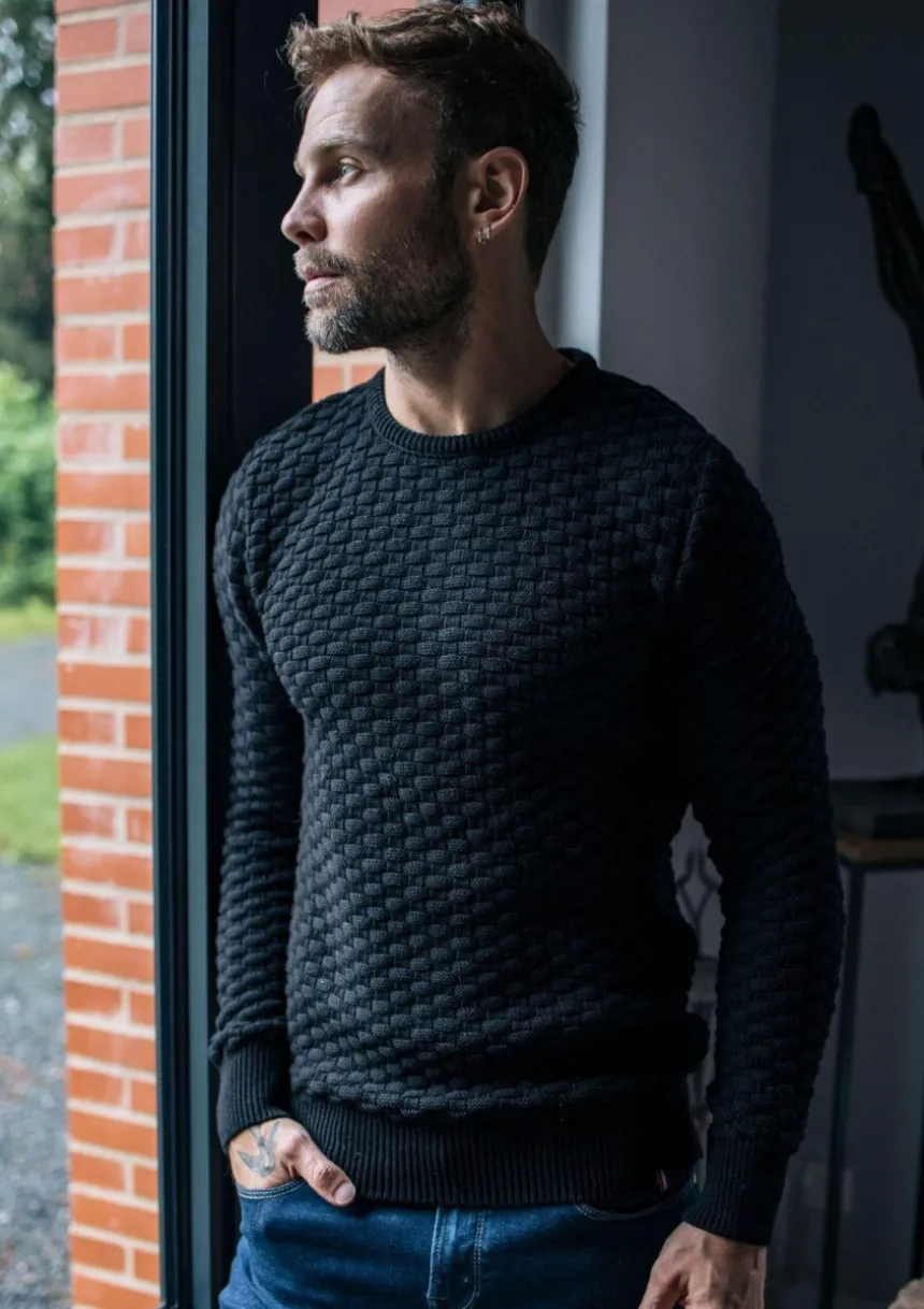 Montlimart PULL DAMIER Noir Best Sale