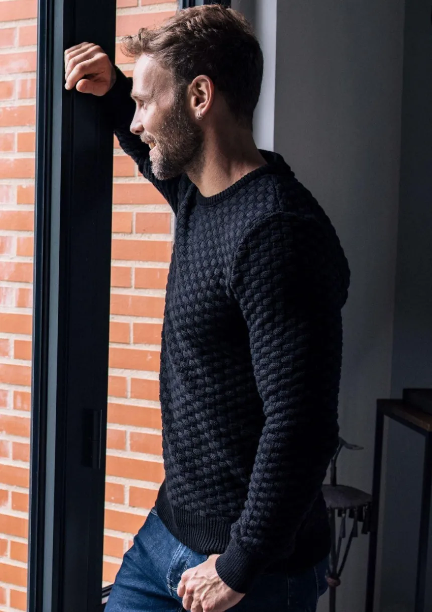 Montlimart PULL DAMIER Noir Best Sale