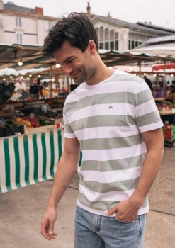 Montlimart T-SHIRT ESTIME BLEU CLAIR/BLANC BleuClair/Blanc Best Sale