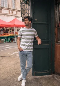 Montlimart T-SHIRT ESTIME BLEU CLAIR/BLANC BleuClair/Blanc Best Sale